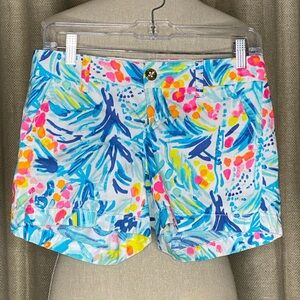 Lilly Pulitzer Callahan Shorts Serene Blue Tippy Top Sz 0 #19280